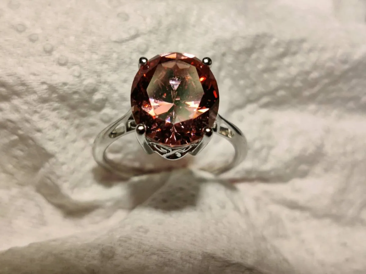 RARE, PINK TOURMALINE, 9CT White Gold New Ring ! - Image 1