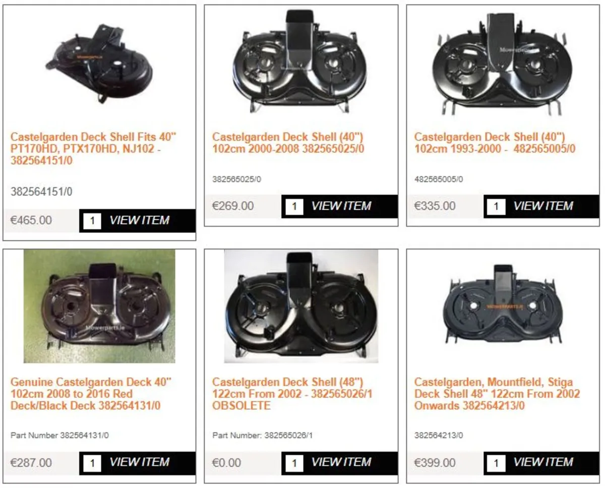 Castelgarden Mountfield Stiga Honda Alpina Parts - Image 2