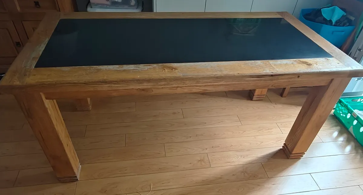 Solid Wood Dining Table & 6 Matching Chairs - Image 2