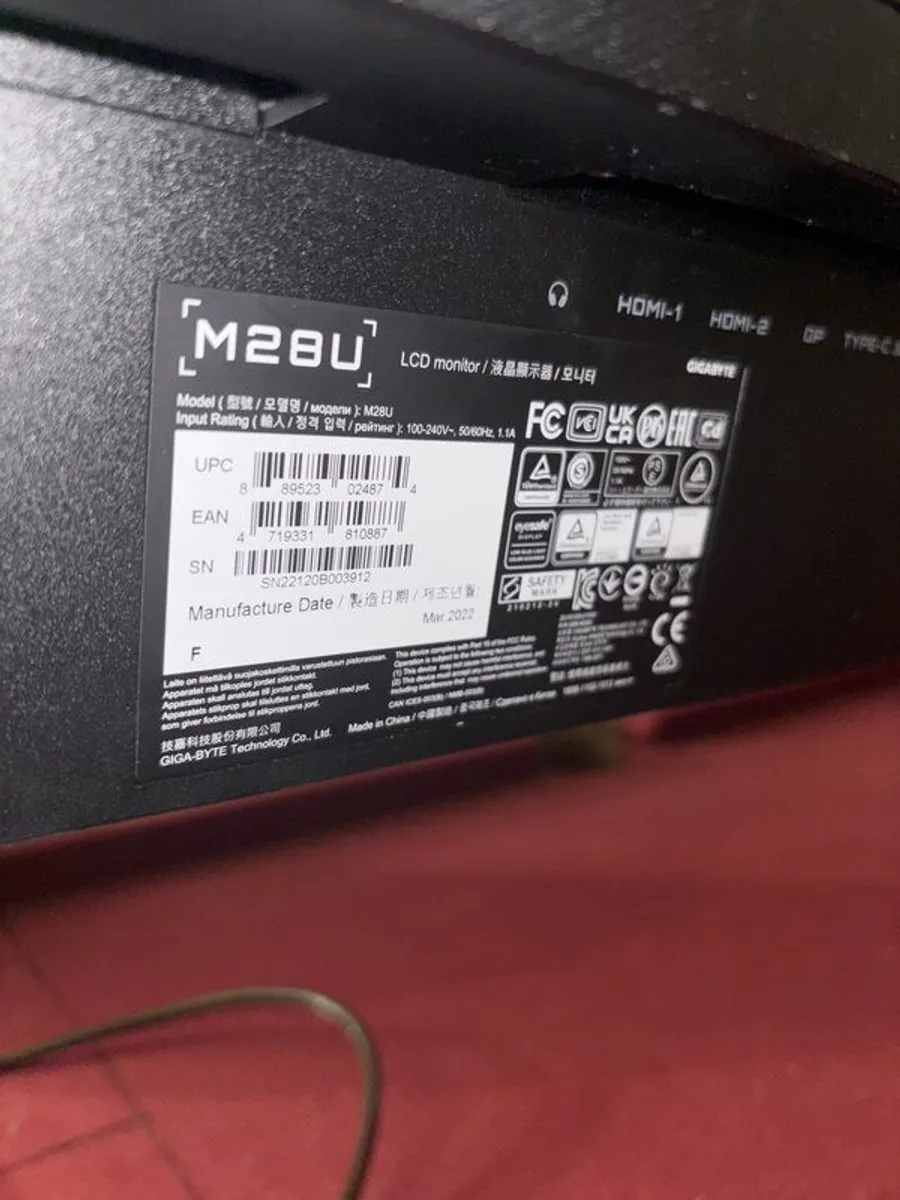 M28U monitor from Gigabyte - Image 1