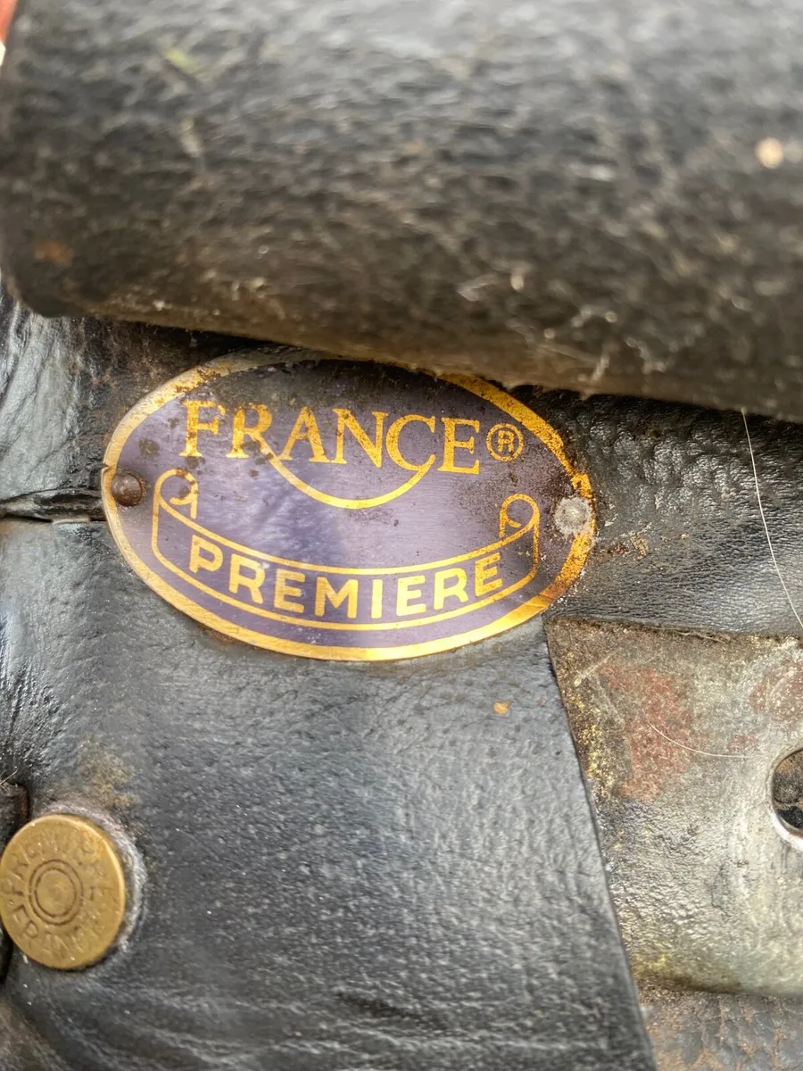 Black Leather horse saddle made in France - Image 2