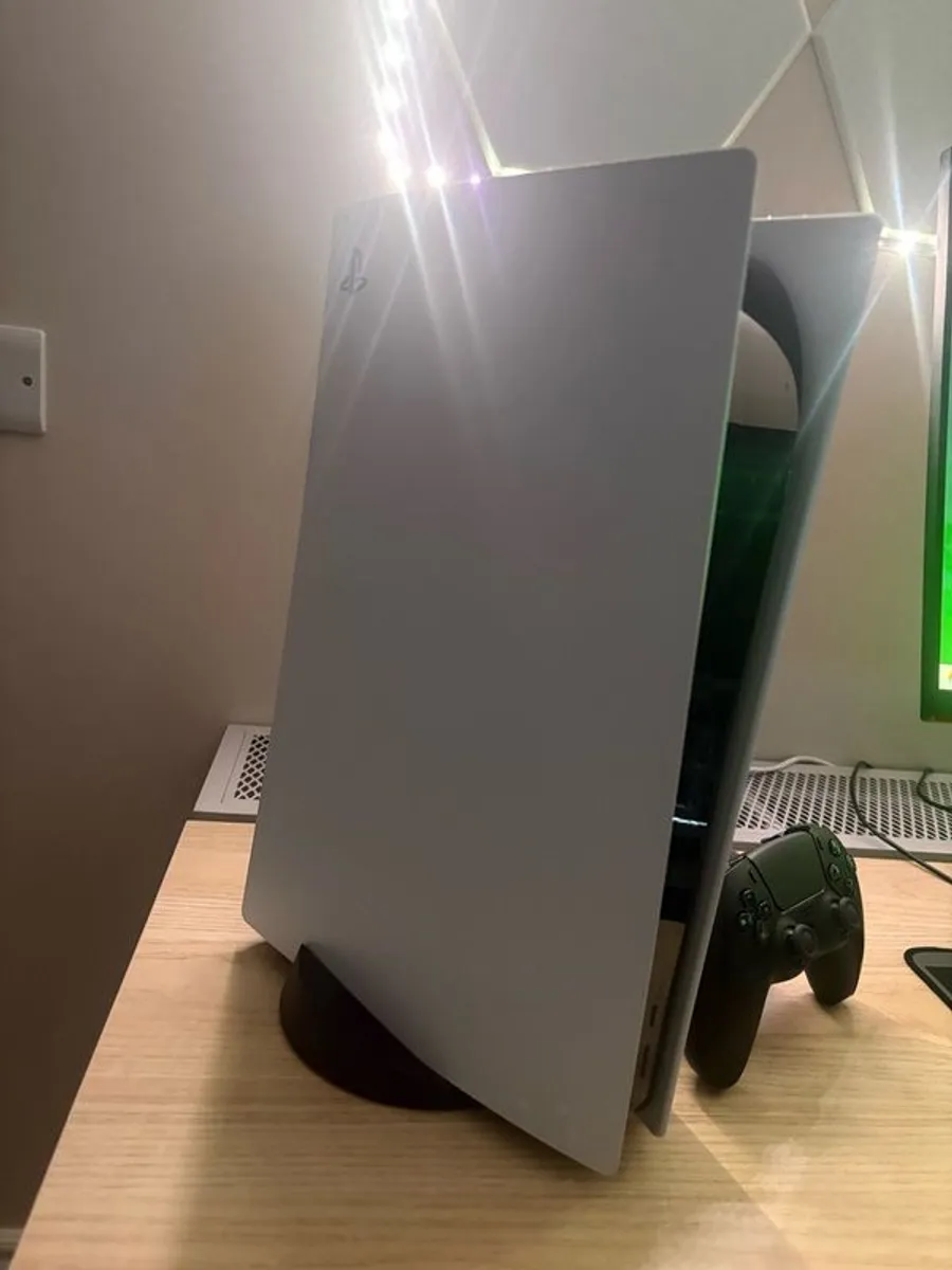 PlayStation 5 and racing steering wheel with TV for sale - Image 2