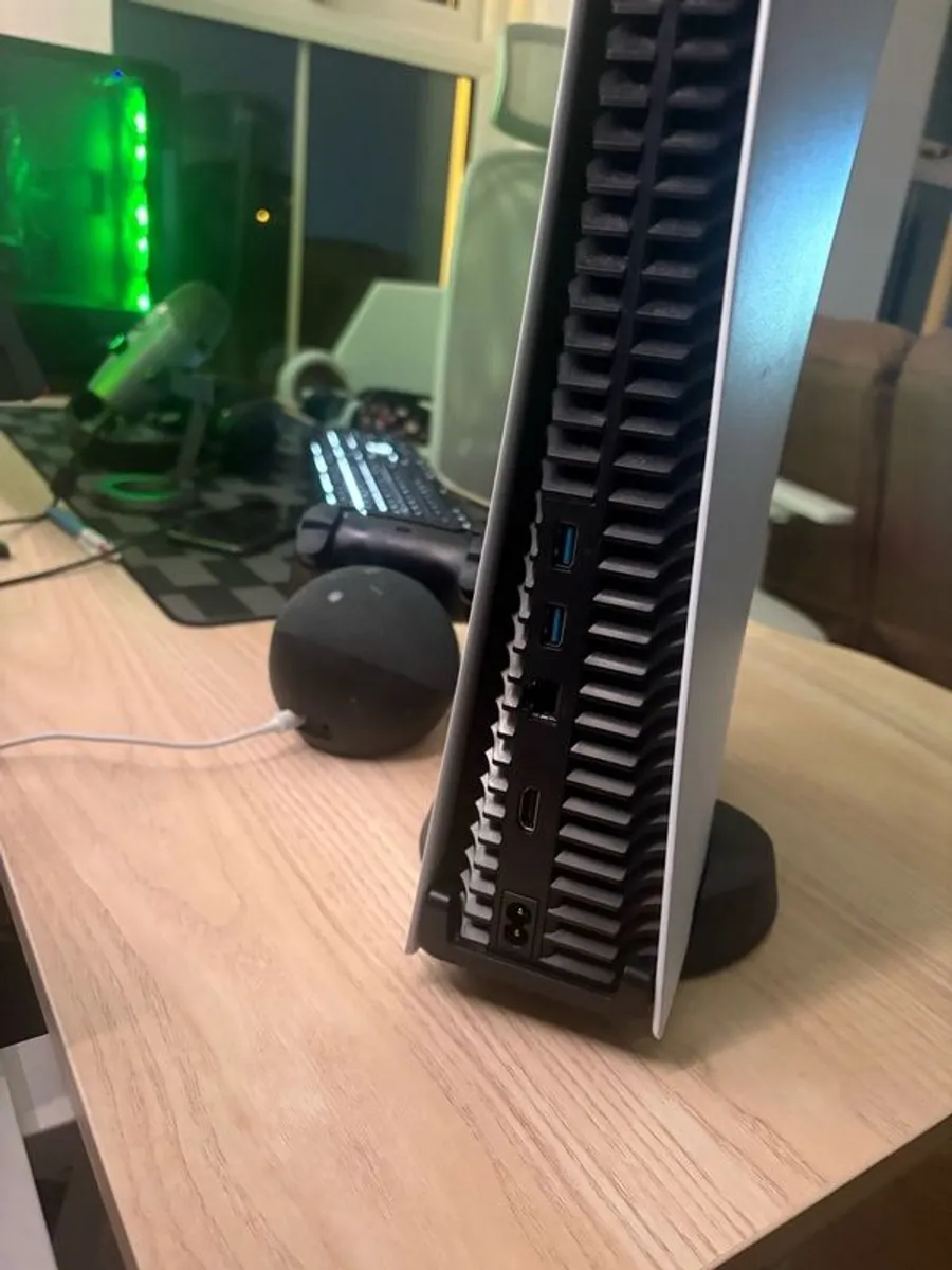 PlayStation 5 and racing steering wheel with TV for sale - Image 4