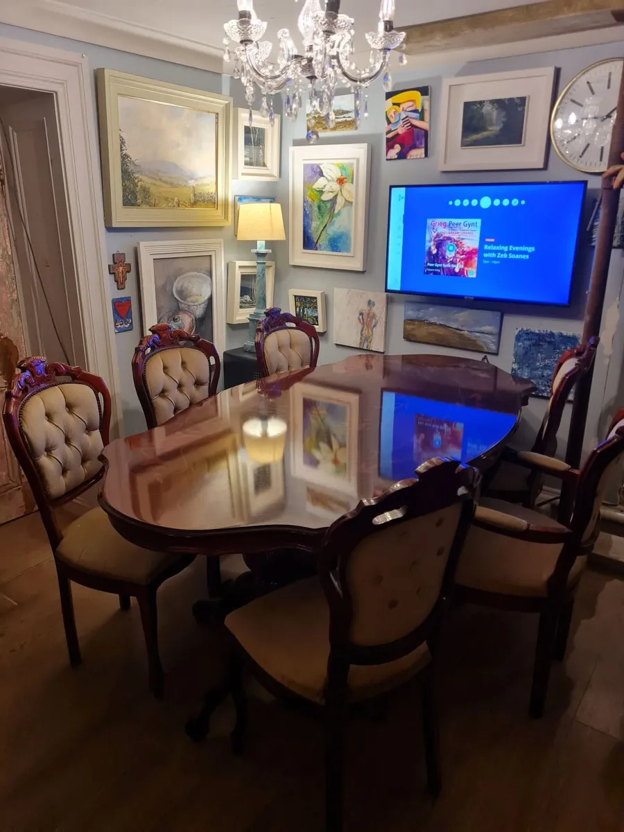 Dining table and six chairs. - Image 1