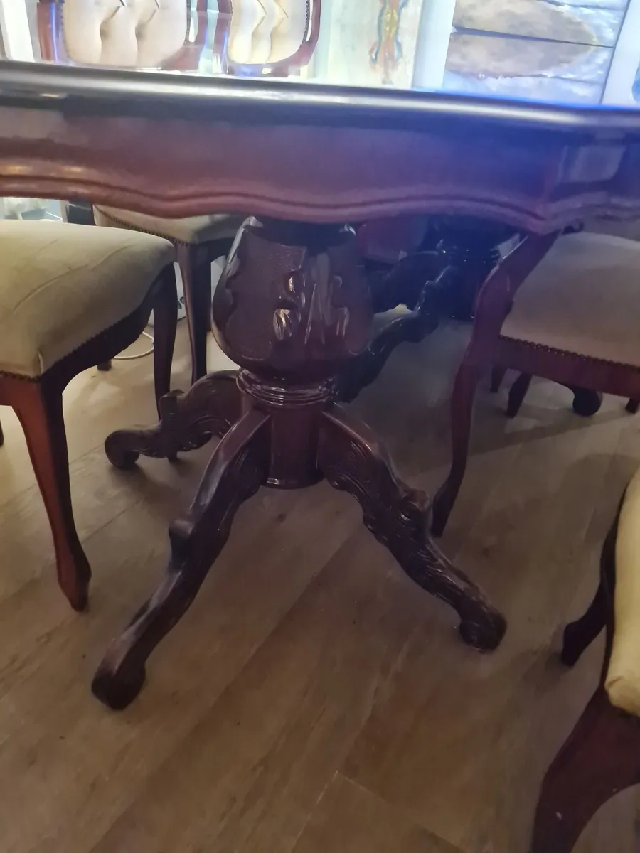 Dining table and six chairs. - Image 2