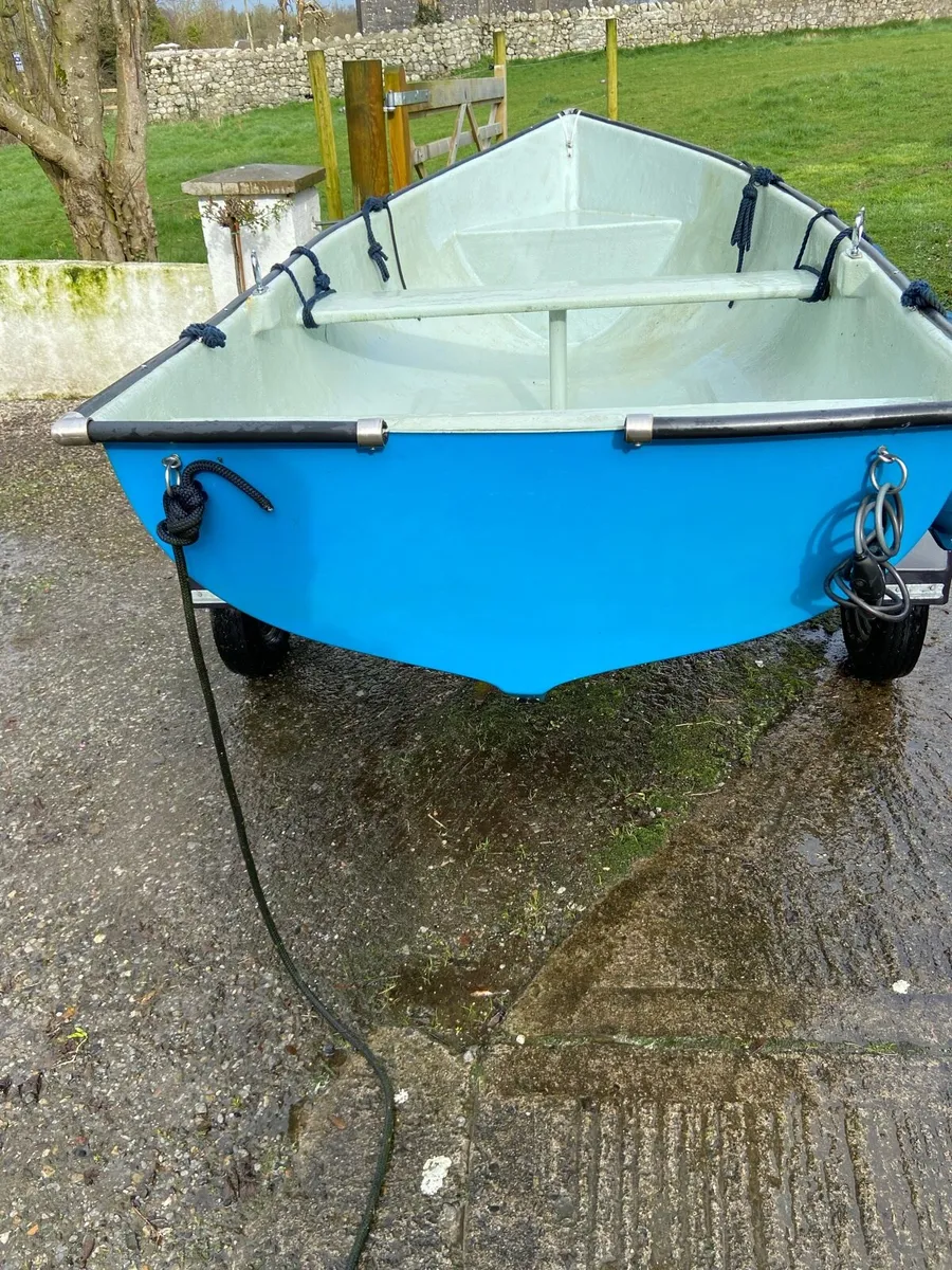 10 foot fiber glass tender on car trailer - Image 4