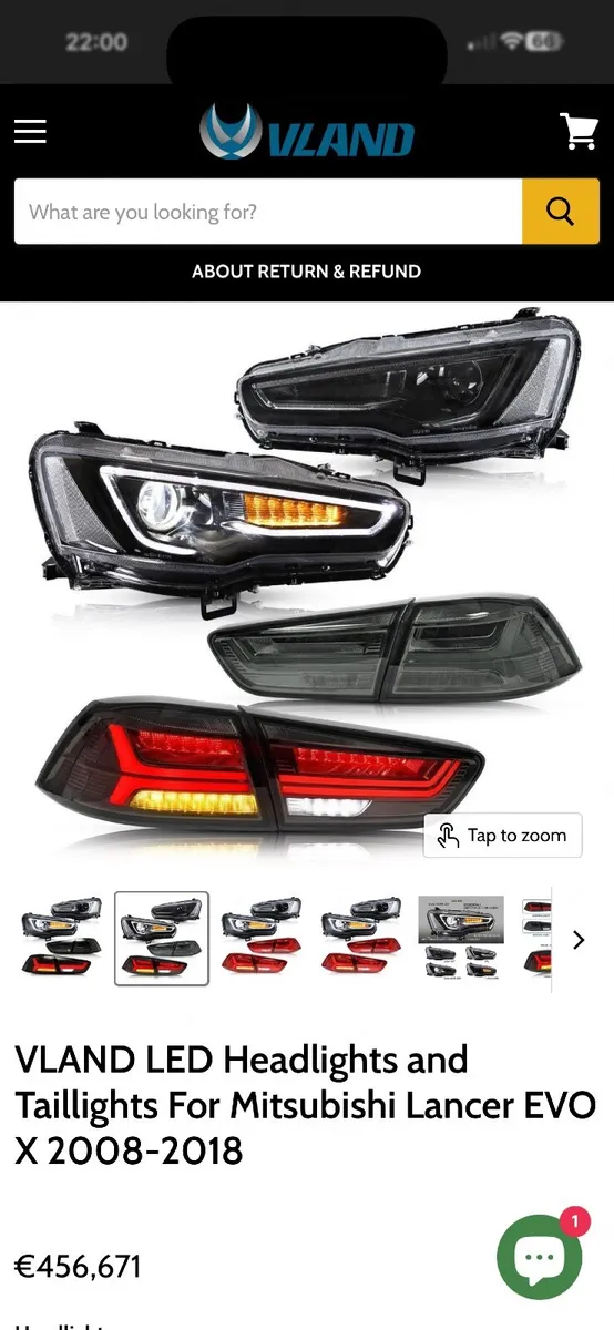 Lancer EVO VLAND Headlights and Taillights - Image 1