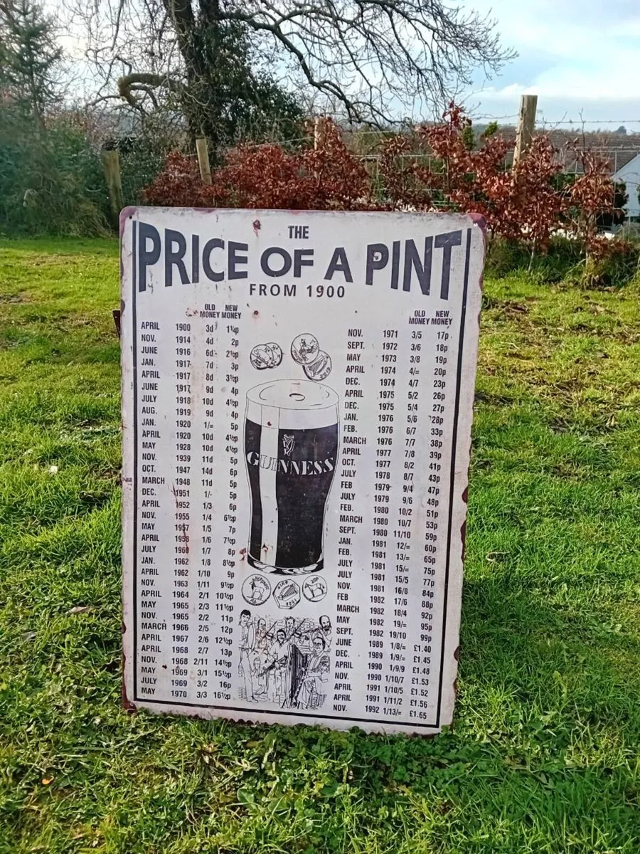 Price of a Pint Tin Sign - Image 1