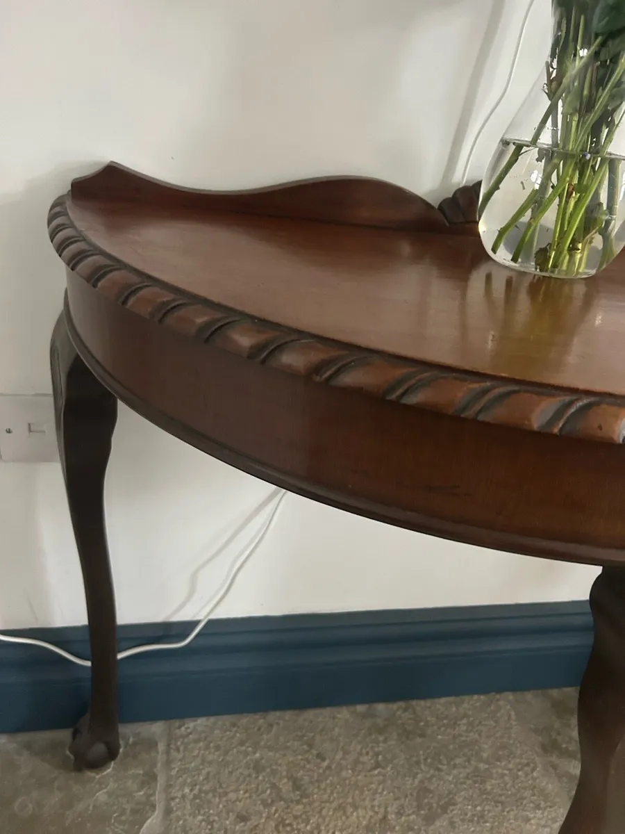 Mahogany Demi lune side table - Image 3
