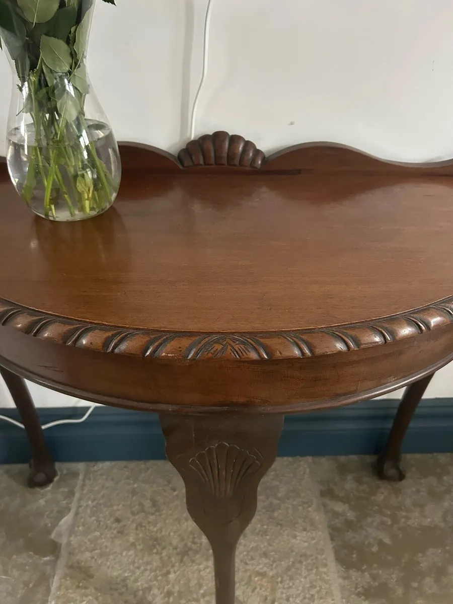 Mahogany Demi lune side table - Image 4