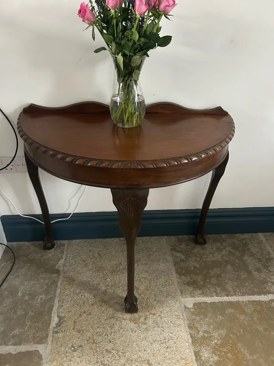 Mahogany Demi lune side table - Image 1