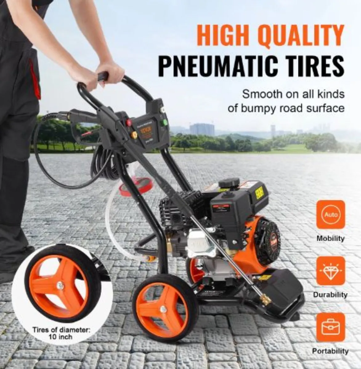 Gas Pressure Washer,3950 PSI 10L/min, 2.6 GPM Gas - Image 4
