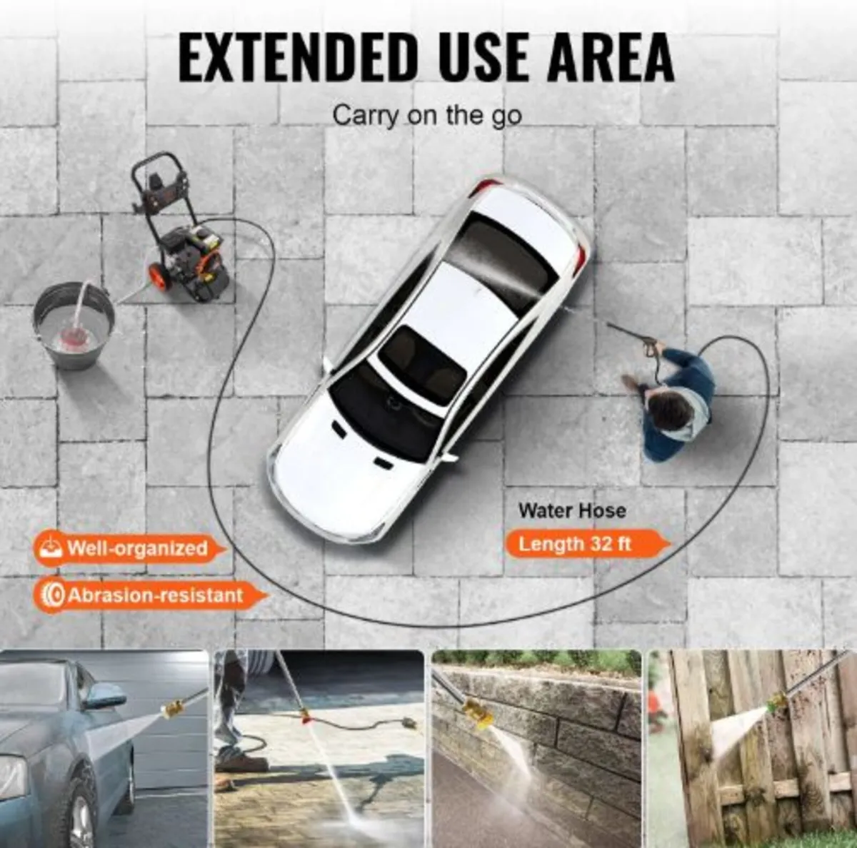 Gas Pressure Washer,3950 PSI 10L/min, 2.6 GPM Gas - Image 3