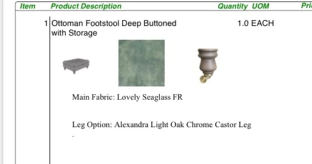 Fineline furniture couch and foot stool - Image 2