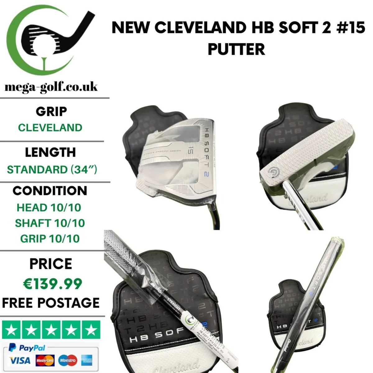 New Cleveland Hb Soft 2 #15 Putter / 34" - Image 1