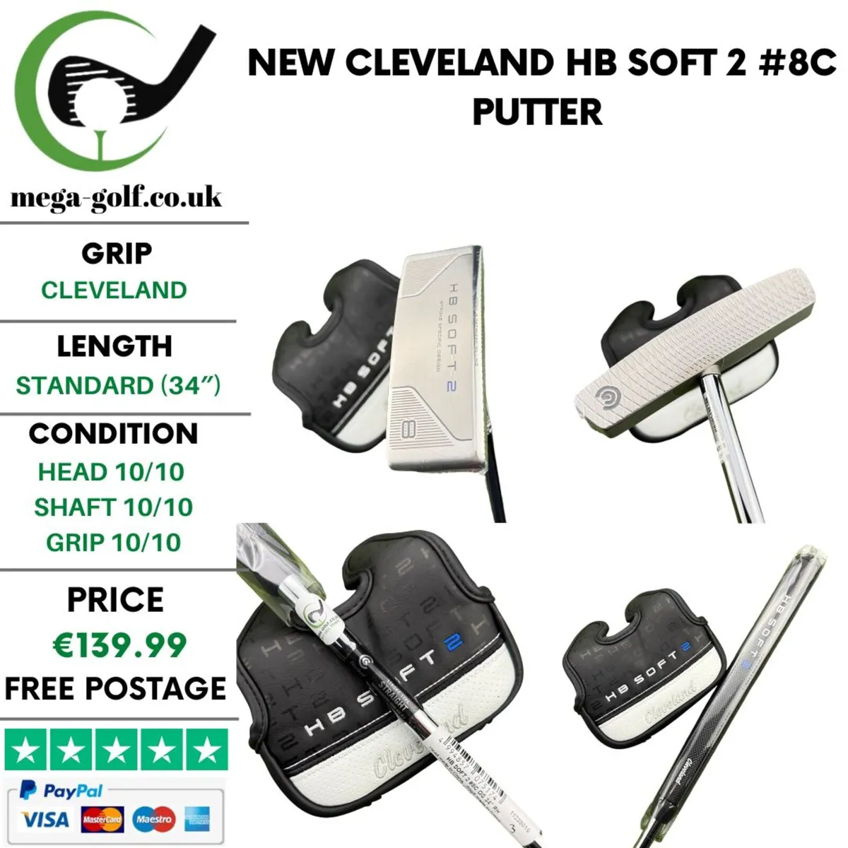 New Cleveland Hb Soft 2 #8C Putter / 34" - Image 1