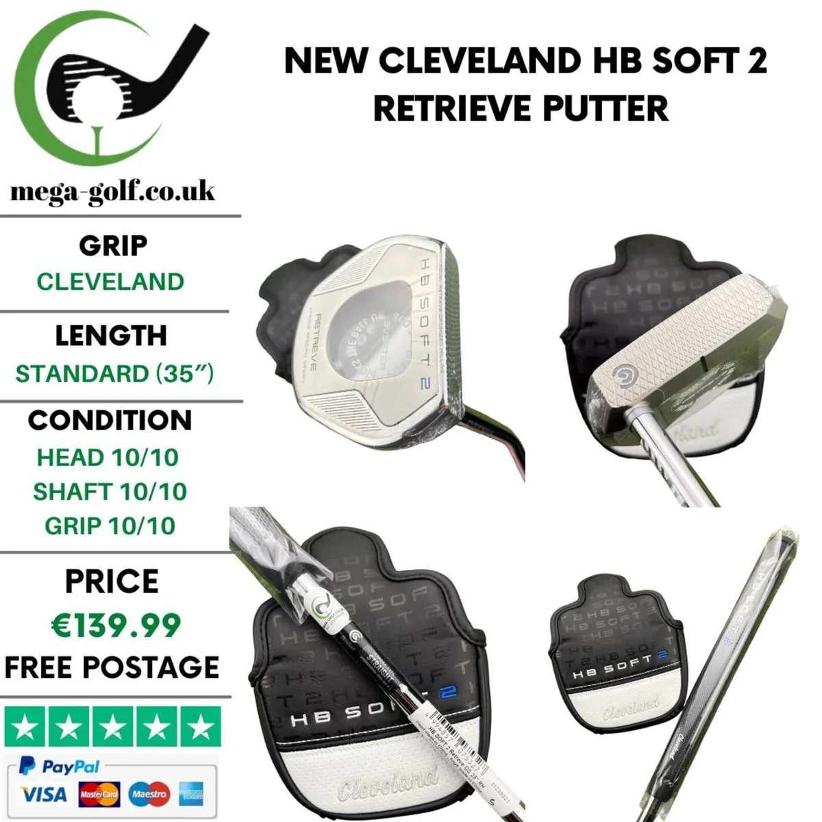 New Cleveland Hb Soft 2 Retrieve Putter / 35" - Image 1