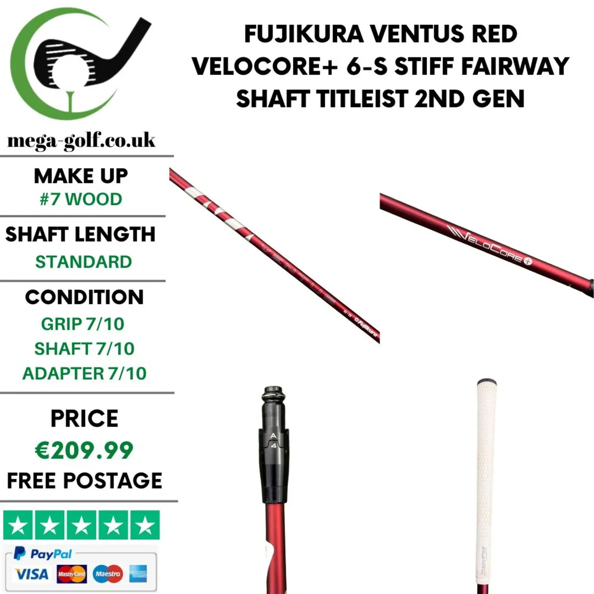 Fujikura Ventus Red Velocore+ 6-S Stiff Fairway - Image 1