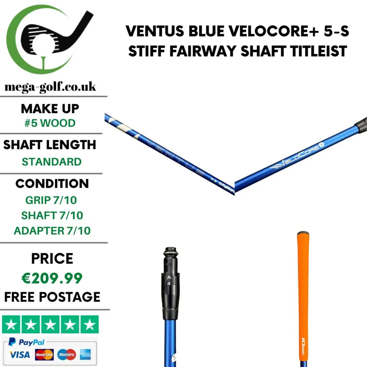 Ventus Blue Velocore+ 5-S Stiff Fairway Shaft - Image 1