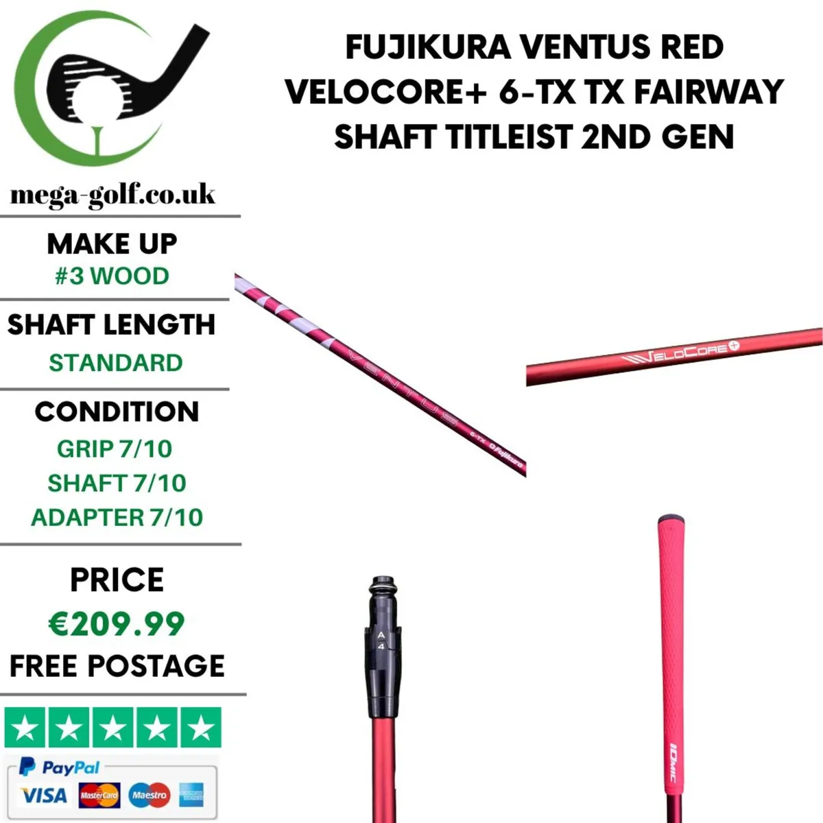Fujikura Ventus Red Velocore+ 6-TX TX Fairway - Image 1