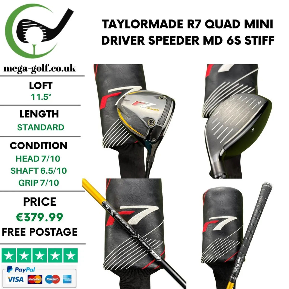 Taylormade R7 Quad Mini Driver / 11.5° / Stiff - Image 1