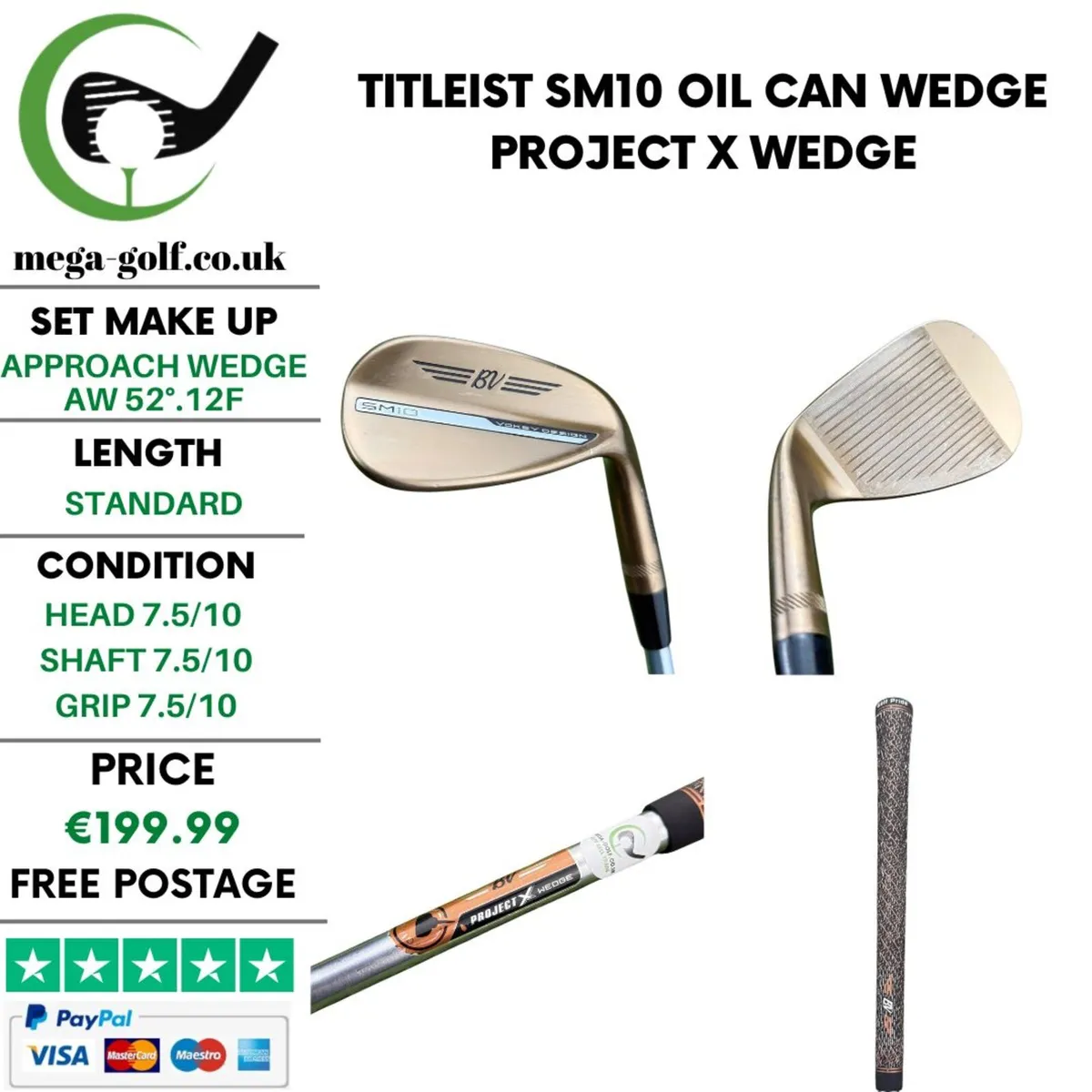 Titleist SM10 Oil Can Wedge Aw 52°.12F / Wedge - Image 1