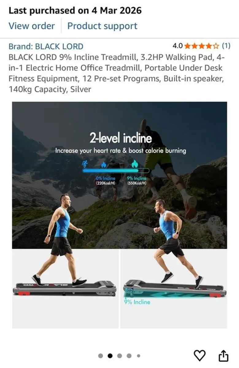 BLACK LORD Incline Treadmill - Image 2
