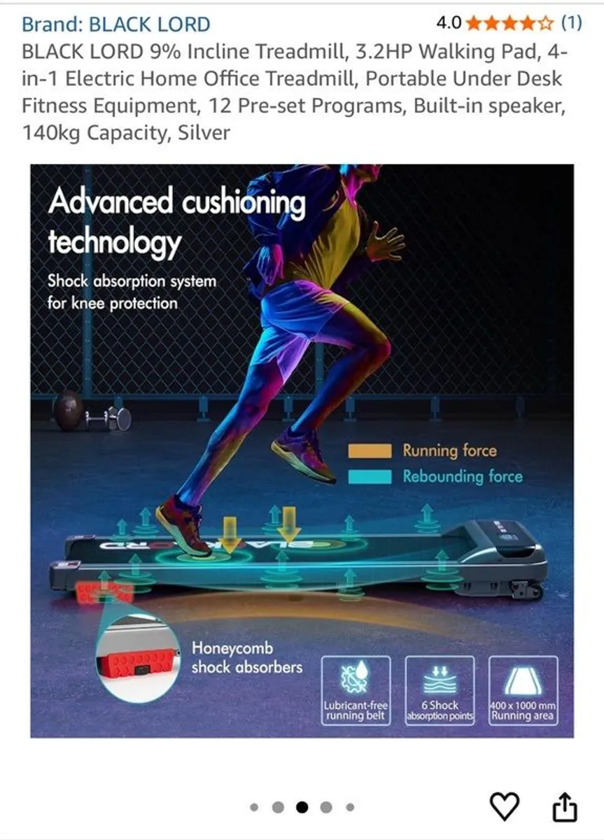 BLACK LORD Incline Treadmill - Image 3