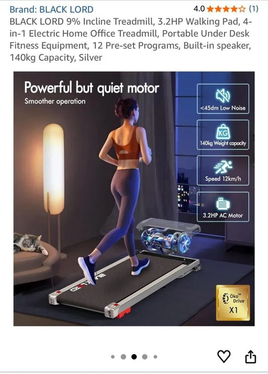 BLACK LORD Incline Treadmill - Image 4