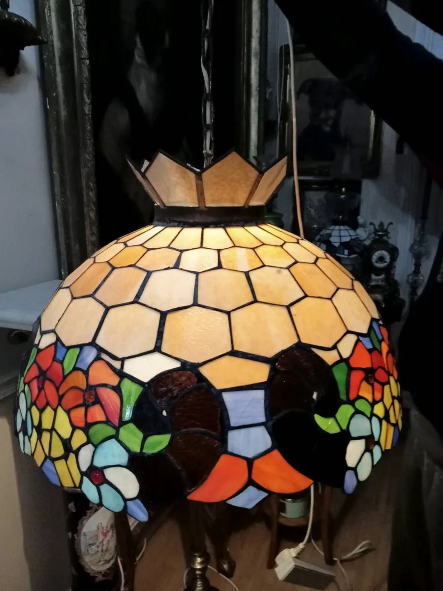 Very very large vintage Tiffany ceiling shade POST - Image 3