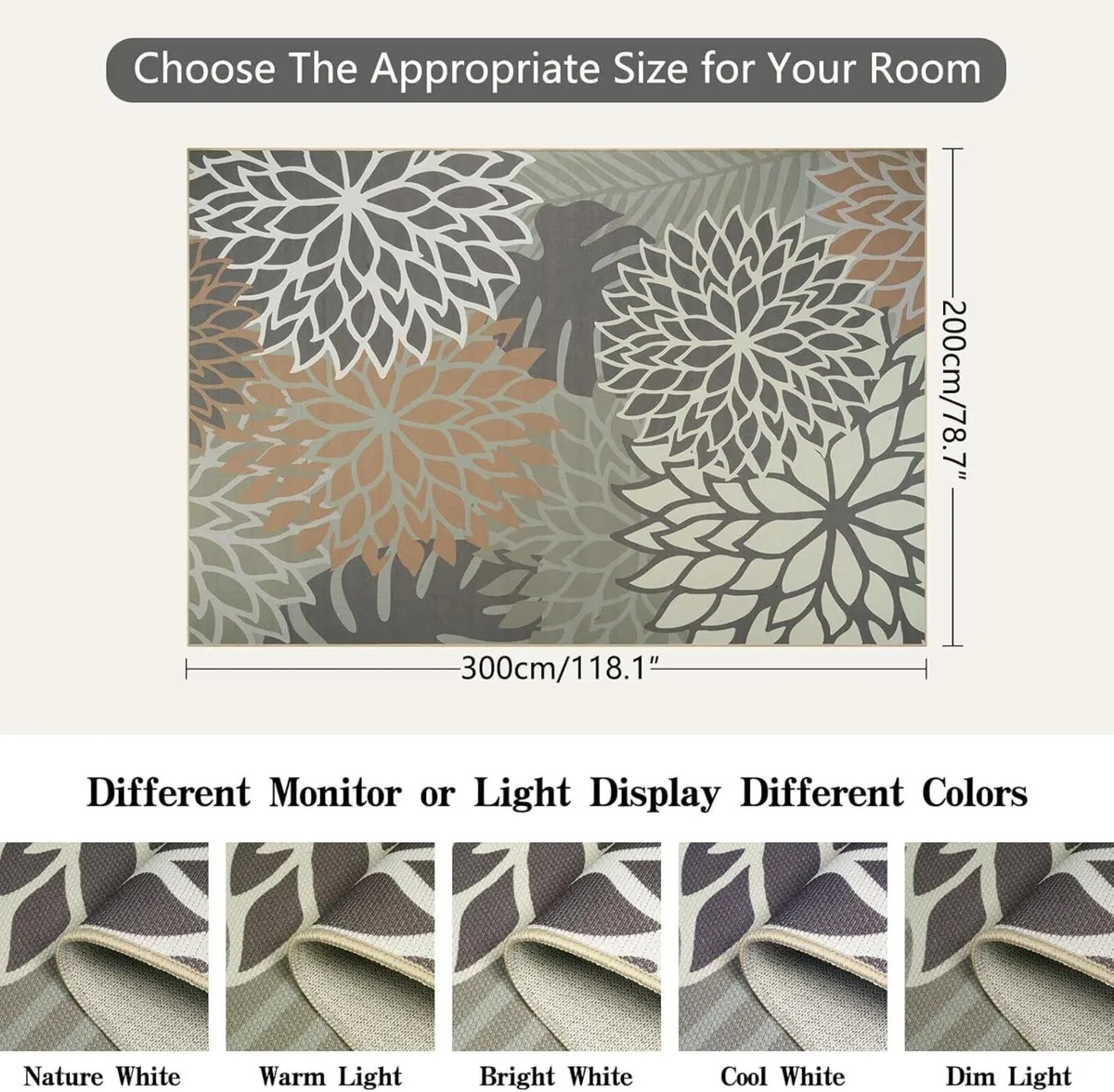 Outdoor Rug 200x300cm Jute Rugs Living Room - Image 2