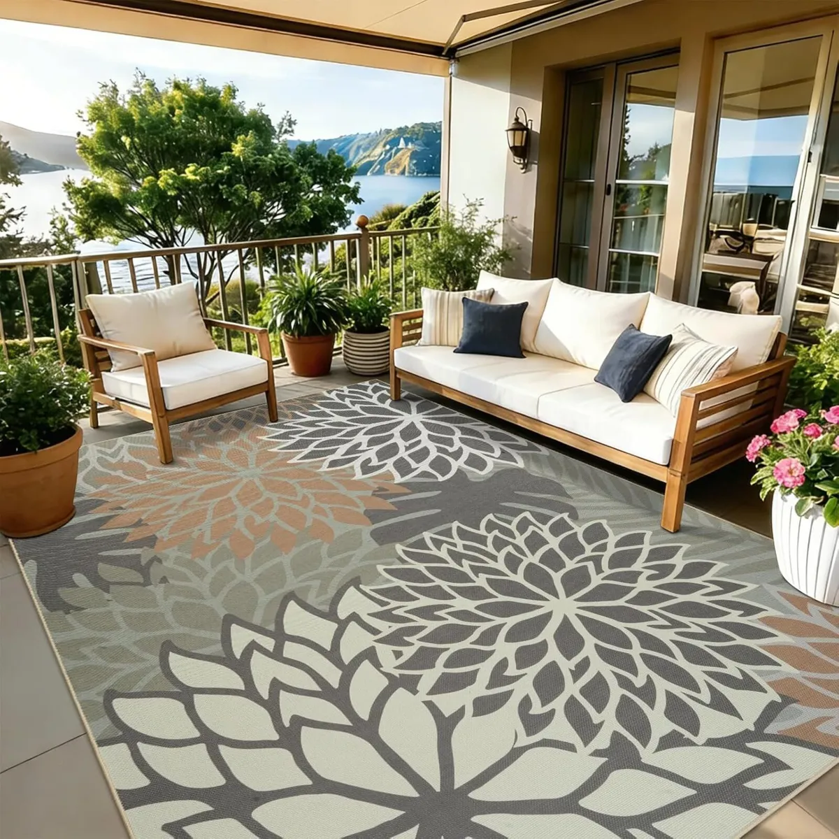 Outdoor Rug 200x300cm Jute Rugs Living Room - Image 1