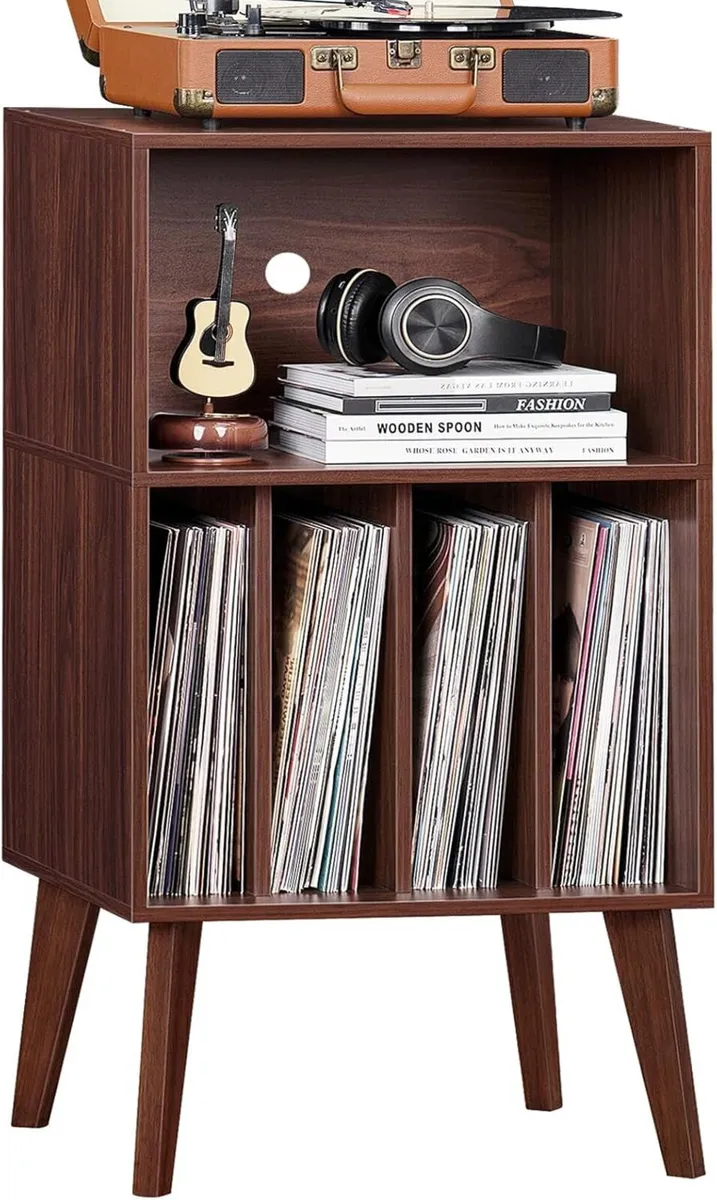 Record Player Stand Turntable Hold Up To 160 - Image 1
