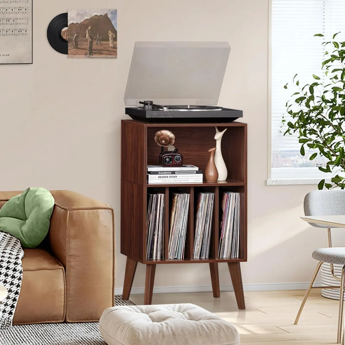 Record Player Stand Turntable Hold Up To 160 - Image 2