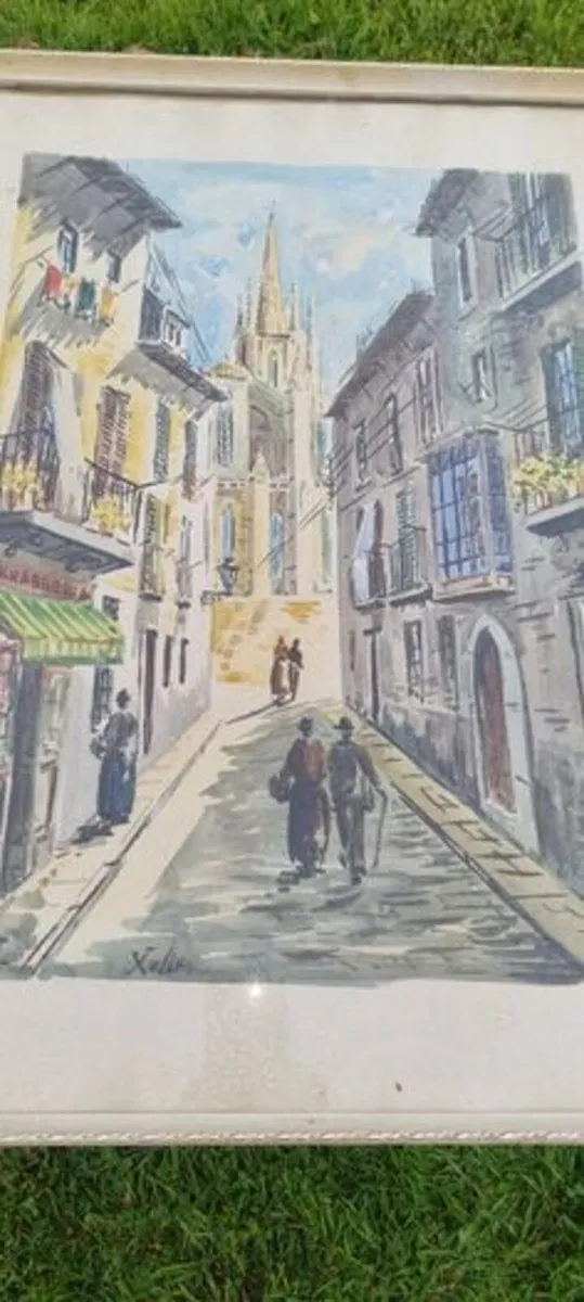 Vintage water color of a French street - Image 4