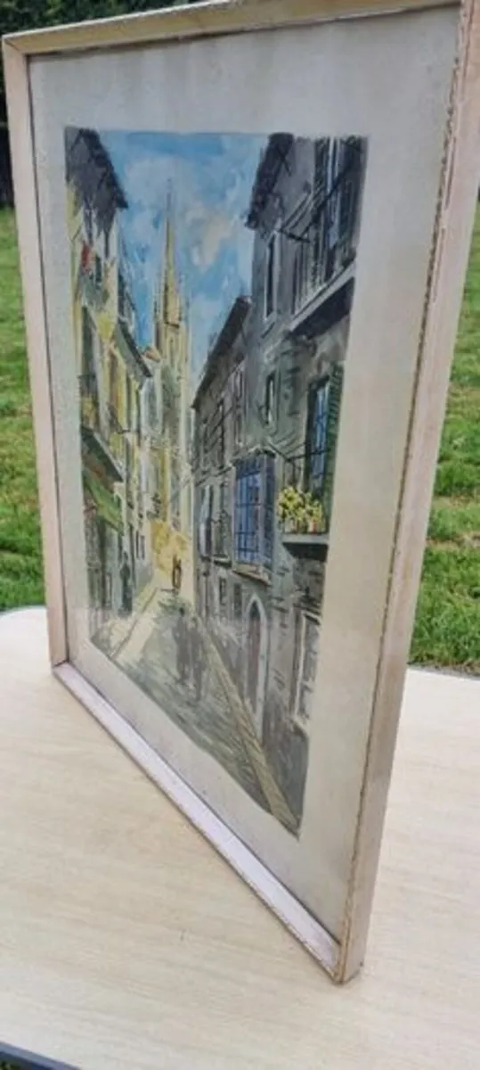Vintage water color of a French street - Image 2