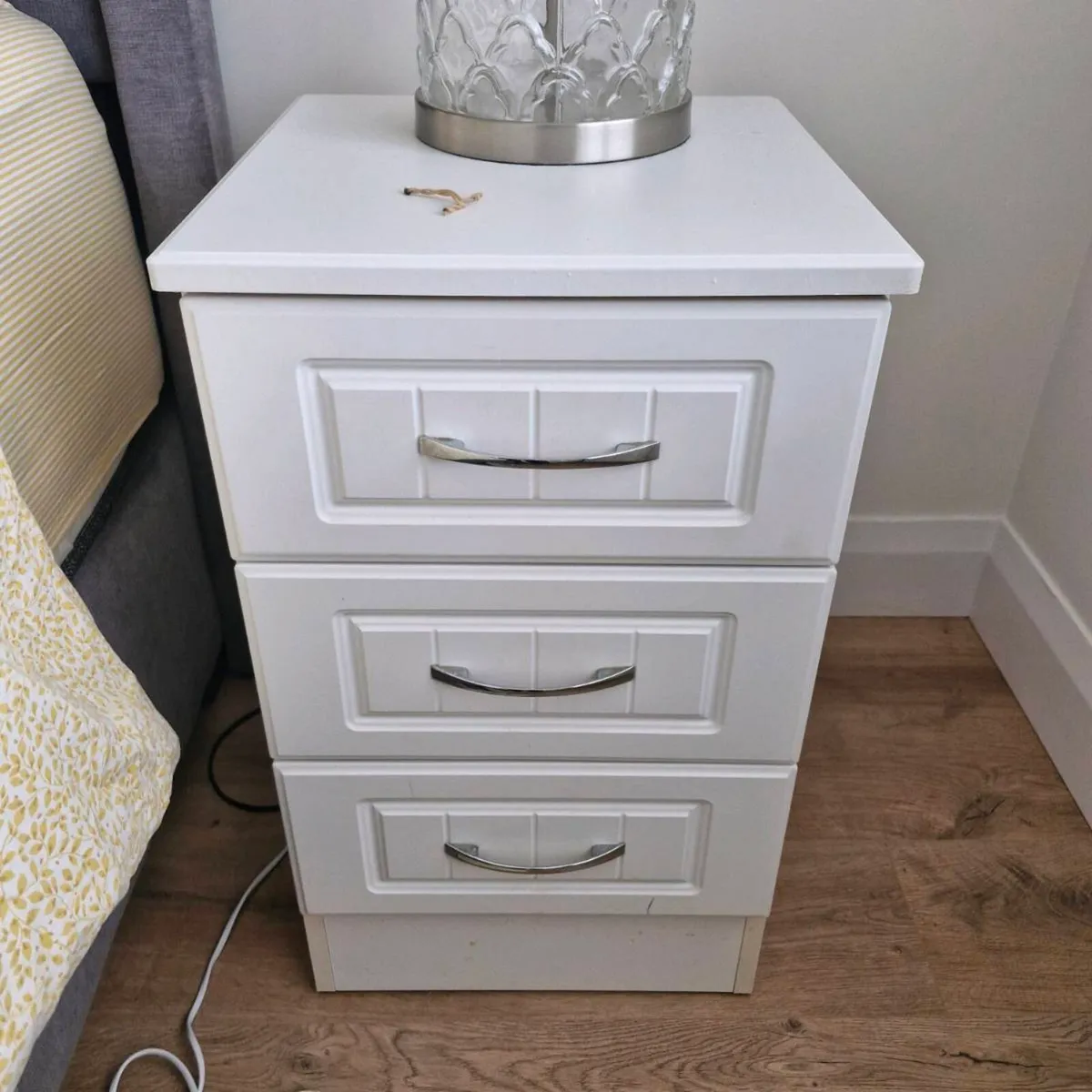 2x White Bedside Locker – 3 Drawers - Image 3