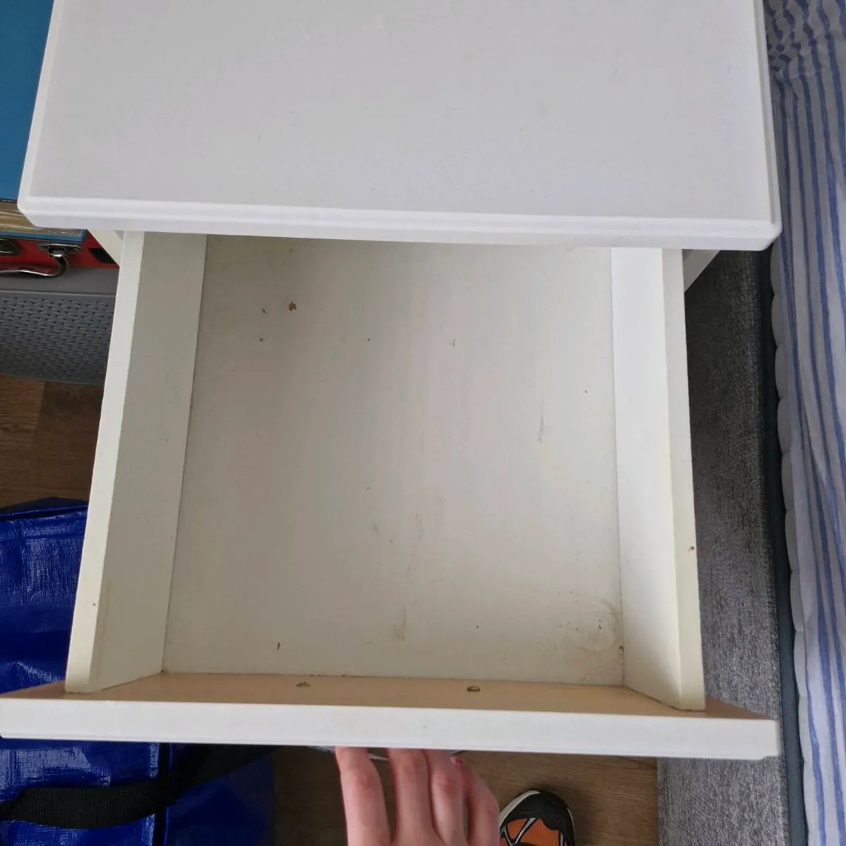 White Bedside Table - 3 Drawers - cheap - Image 3