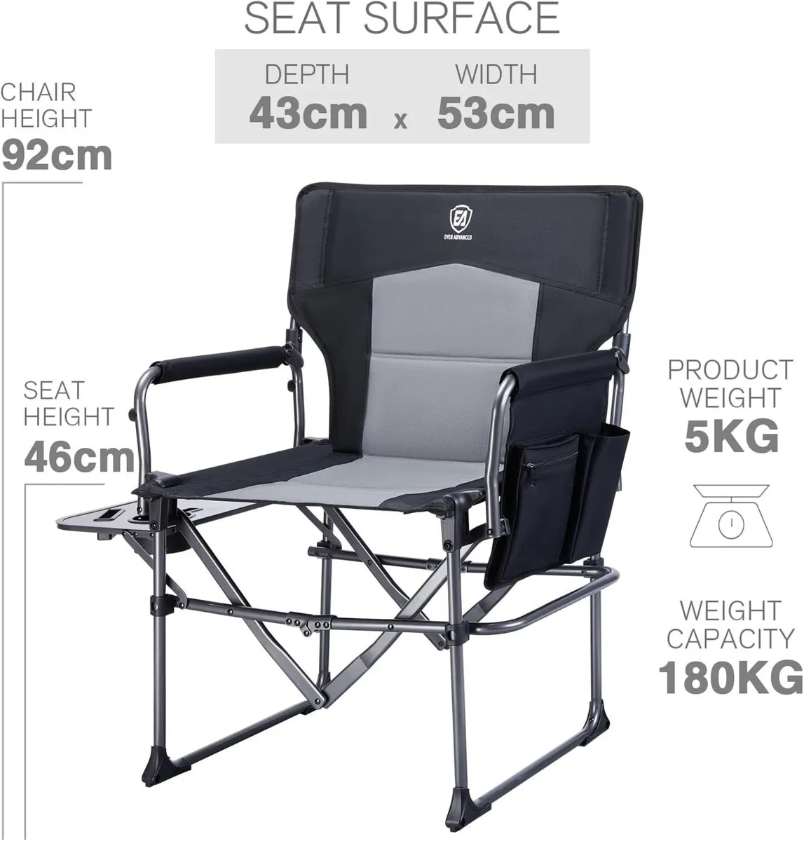 Directors Chair for Adults Oversized Camping - Image 3