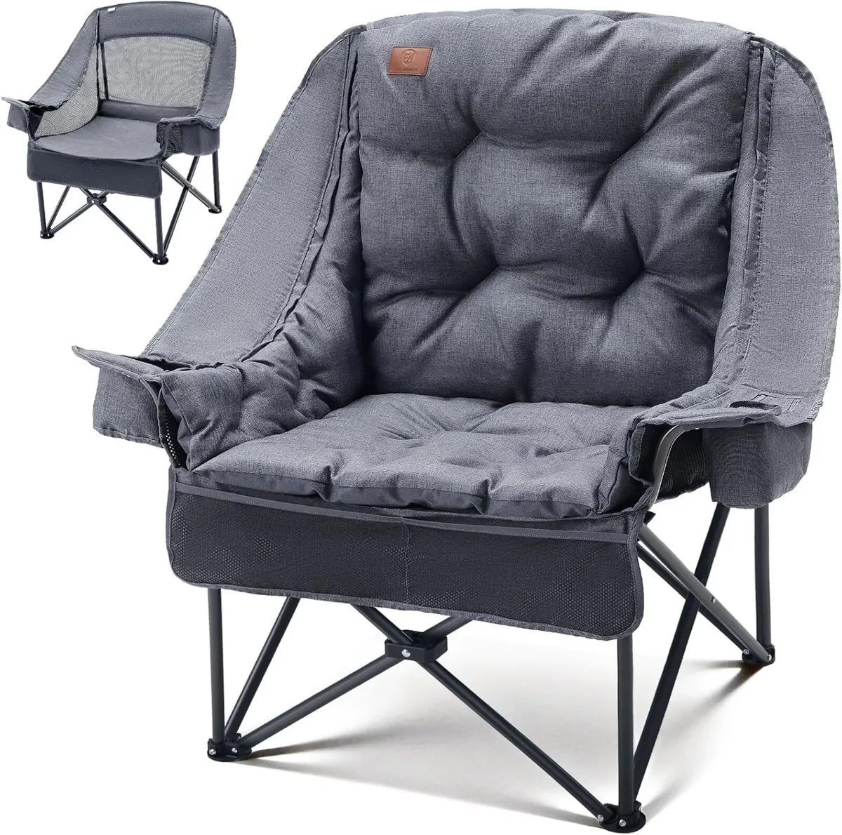 2-in-1 Oversized Camping Chair Heavy Duty Folding - Image 1