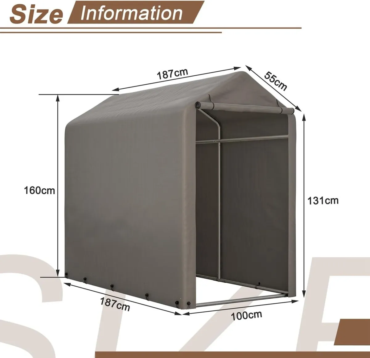 1.8Mx1M Garden Waterproof Anti-UV Bike Storage - Image 2