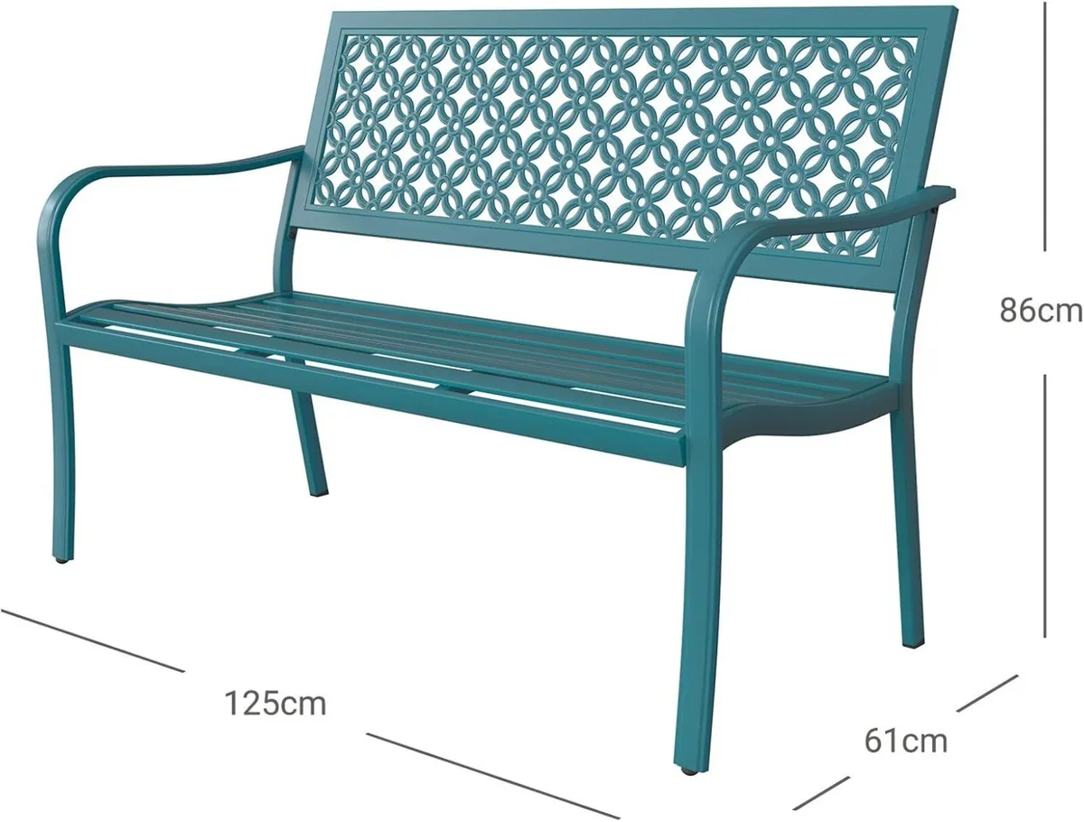Garden Bench Outdoor with 2-3 Seater Rust - Image 3