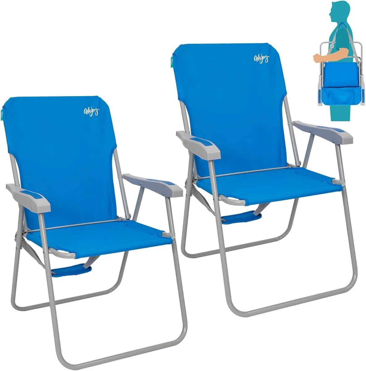 Folding Beach Chairs Lightweight Portable Garden - Image 1