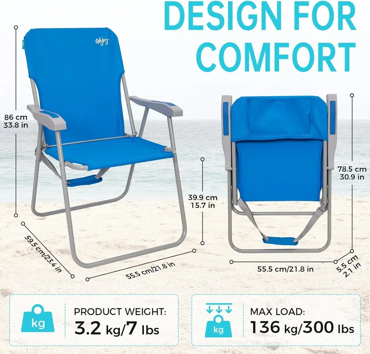 Folding Beach Chairs Lightweight Portable Garden - Image 3