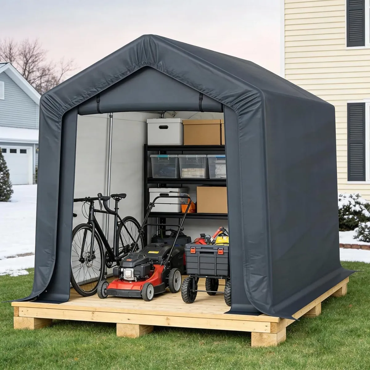 3m x 2m 1.8m Portable Storage Tent Shed Heavy-Duty - Image 4