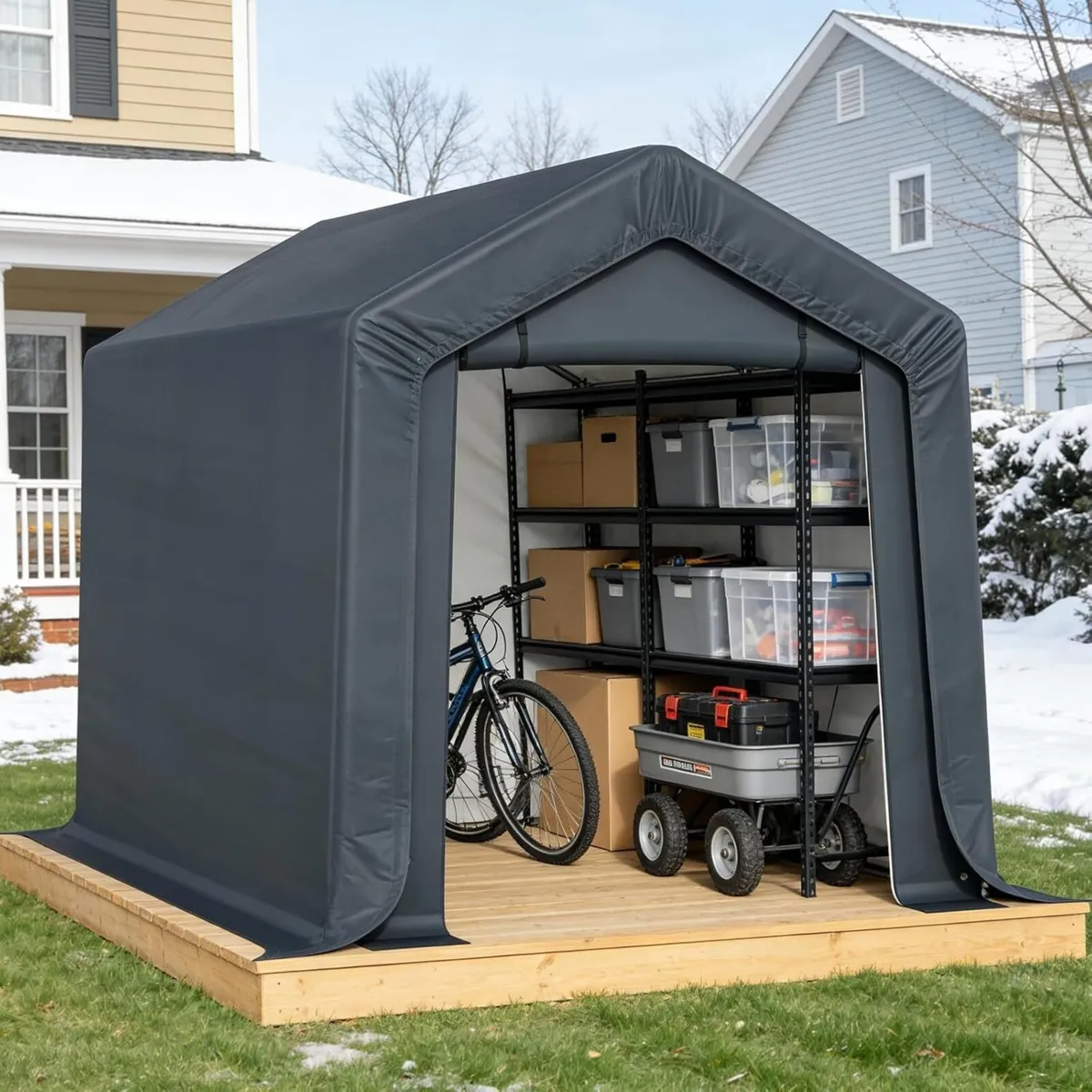 3m x 2m 1.8m Portable Storage Tent Shed Heavy-Duty - Image 1