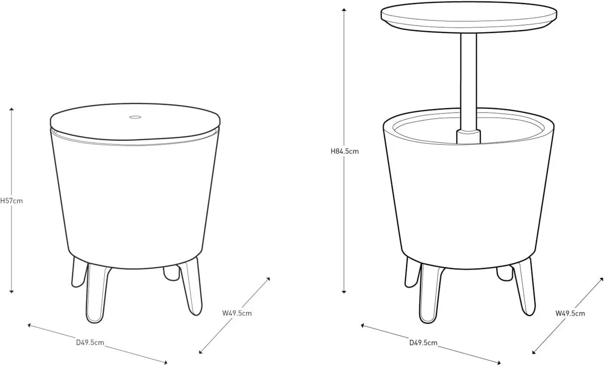 Cool Bar Plastic Outdoor Ice Cooler Table Garden - Image 2
