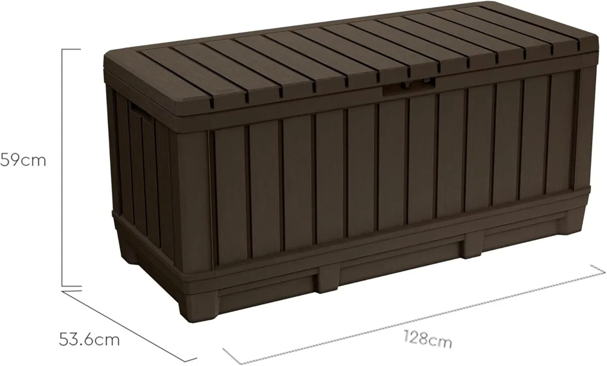 Kentwood 350L Outdoor Garden Storage Box – Brown - Image 3