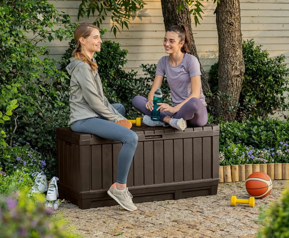 Kentwood 350L Outdoor Garden Storage Box – Brown - Image 4