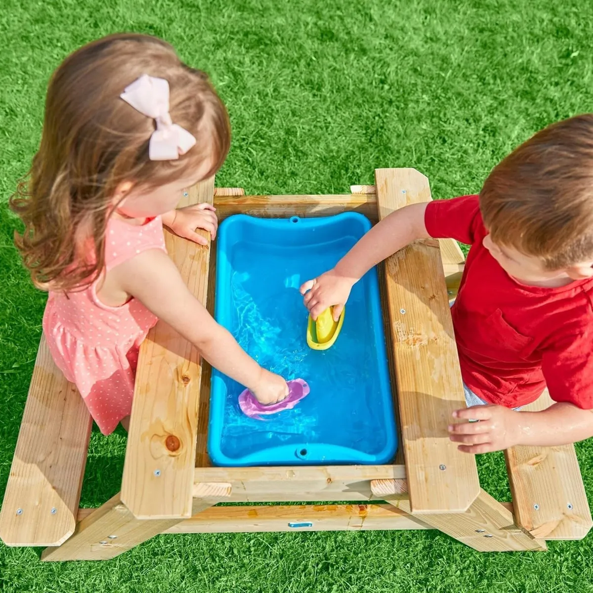 Toys Early Fun Wooden Picnic Table Sandpit Kids - Image 2